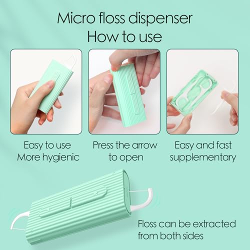 LIAMOSS Portable Dental Floss Picks Dispenser - 20 Count, Hygienic & Refillable