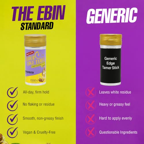 EBIN NEW YORK 24H Edge Tamer Hair Wax Stick Original 2.7 Fl Oz - Strong Hold & No Residue