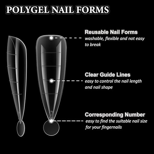 SUTOKAKA 288Pcs Polygel Nail Form Kit - 12 Sizes & Accessories