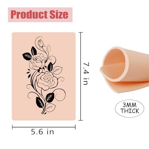 12Pcs 3mm Silicone Tattoo Practice Skins Double-Sided Fake Skin Sotica