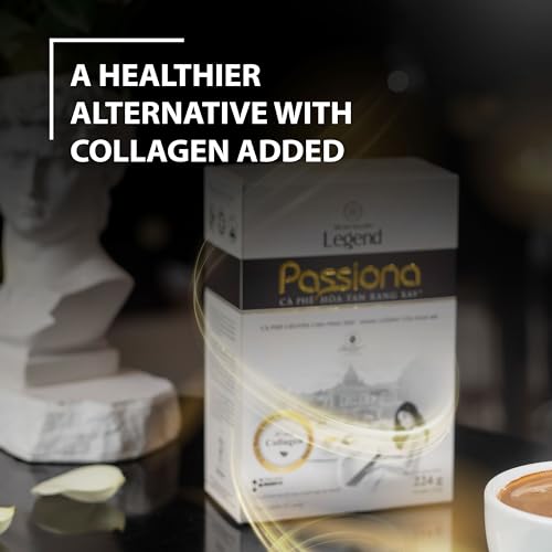 TRUNG NGUYEN LEGEND Passiona Instant Coffee with Collagen - Low Caffeine, Diet Sugar, Energy Boost (14 Sticks)