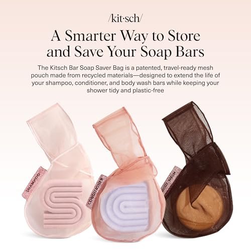 Kitsch Soap Saver Bag Set – Eco-Friendly Mesh Holder for Bars