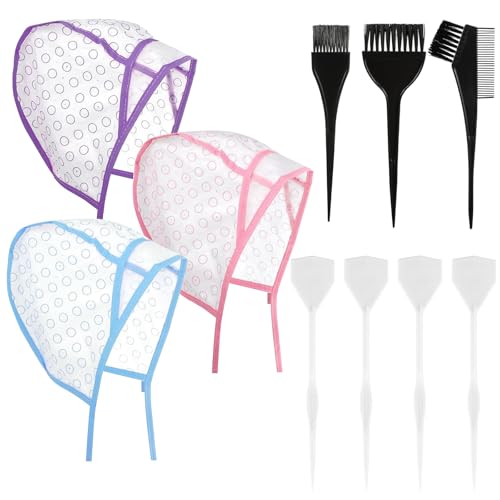 Professional Highlighting Cap Set with Brushes - 9pcs Hair Dye Kit