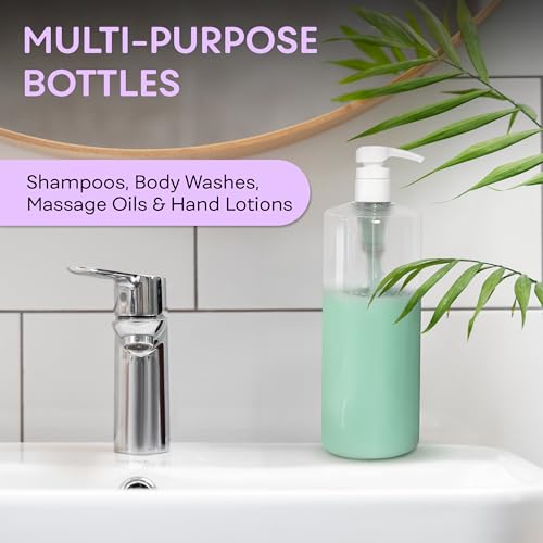 32 oz Refillable Shampoo Pump Bottles - BPA-Free, 2 Pack