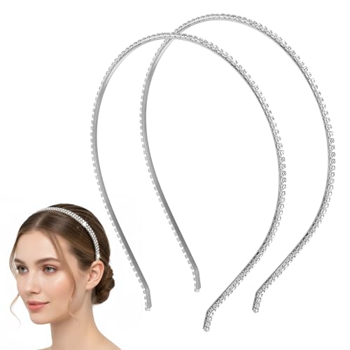 Silver Rhinestone Headbands for Women - Elegant Hair Accessories