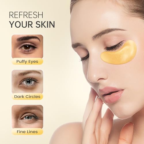 REDANHA 24K Gold Under Eye Patches - 30 Pairs Collagen Dark Circle Treatment