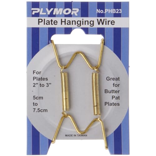 Plymor Gold Plate Hanger for 2-3 Inch Plates - Wall-Mountable Display