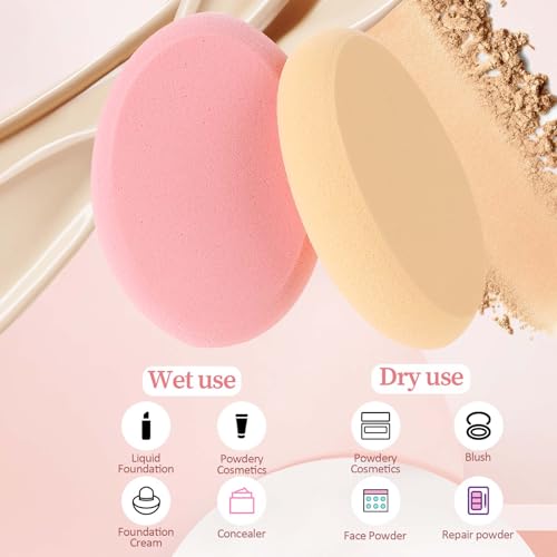 Sliverdew 2 Pack Oval Makeup Sponges for Foundation & Blush