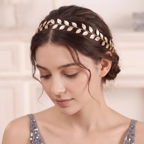 Willbond Gold Leaf Headband Set – 2 Pcs Wedding Hair Vine Headpieces