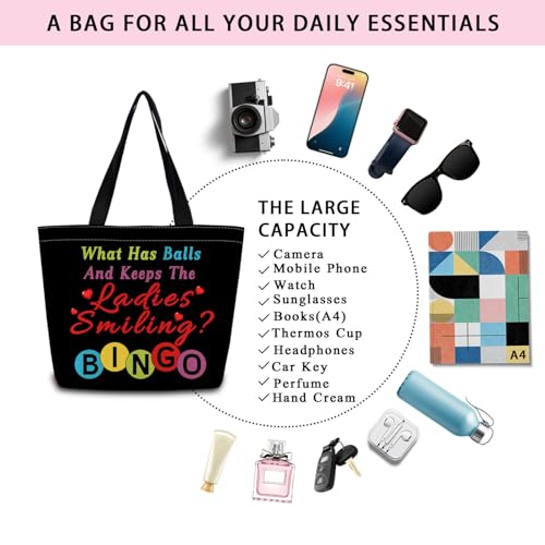 Funny Bingo Tote Bag - Reusable Grocery Shopping Handbag