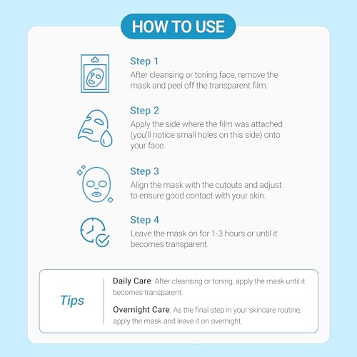 Tenzero Hyaluronic Acid PDRN Hydrating Mask Pack for Sensitive Skin, 3 Sheets