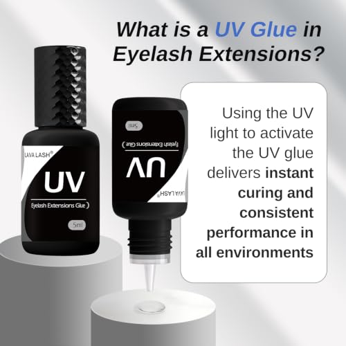 UV Eyelash Extensions Glue - 1 Sec Dry, Low-Fume 5ml for Salons