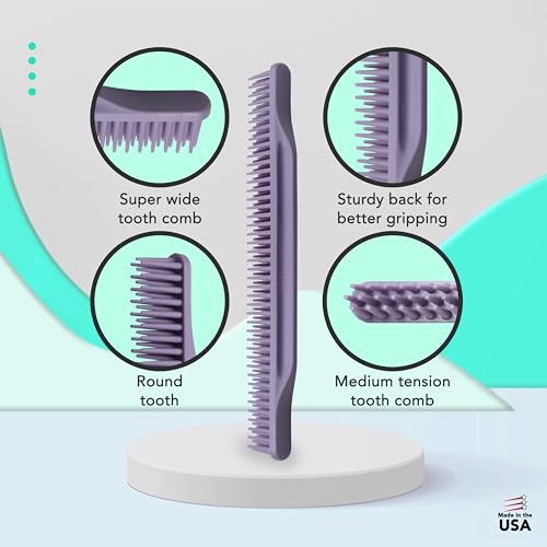 Allegro Combs Lavender 3-Row Detangling Comb for Curly Hair