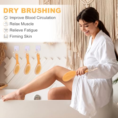 WICFITT Dry Brushing Body Brush with Bamboo Handle - Exfoliating Boar Bristles for Skin Care