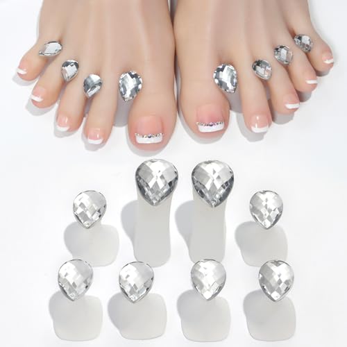 16pcs Silicone Toe Separators for Nail Polish Pedicure - Heart & Water Drop Shapes