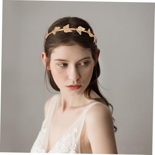 Beaupretty Butterfly Headband Tiara Gold - Vintage Bridal Hair Accessory
