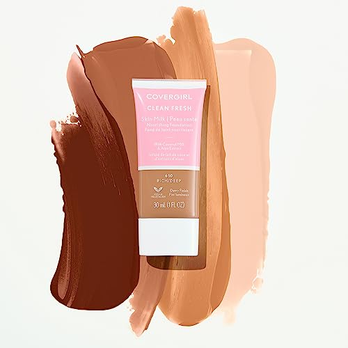 COVERGIRL Clean Fresh Skin Milk Foundation, 590 Tan/Rich, 1 Fl Oz (Pack of 2)