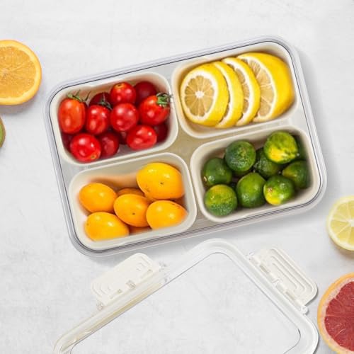 Divided Serving Tray with Lid - 4 Compartment Snack Container