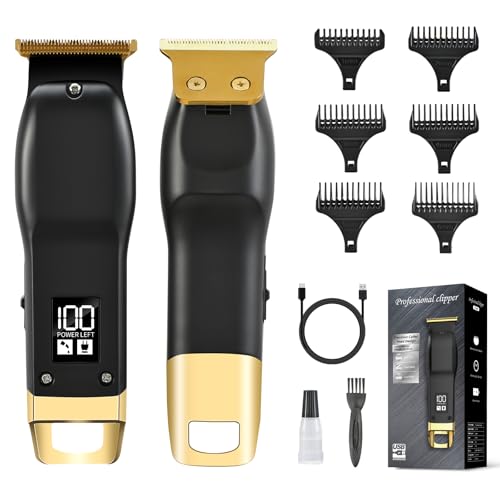 Beard Trimmer for Men - Rechargeable Men's Hair Clippers & Razor, Cordless Hair Trimmer & Shaver for Face, Neck, Groin & Manscaping, Ideal Gift for Men, Black