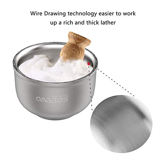 Anbbas 304 Stainless Steel Shaving Bowl - Double-Wall Lathering Mug
