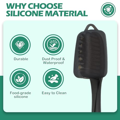 Lapfoon Silicone Toothbrush Covers - 8 Pack for Manual & Electric Brushes