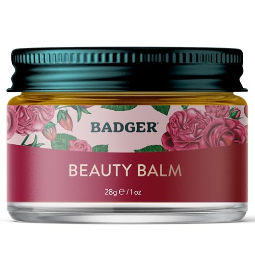 Badger Organic Rose Beauty Balm – Intensive Moisturizer for Face & Body