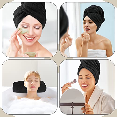 SUNLAND Microfiber Hair Towel 2-Pack, 20x40 Inch Black