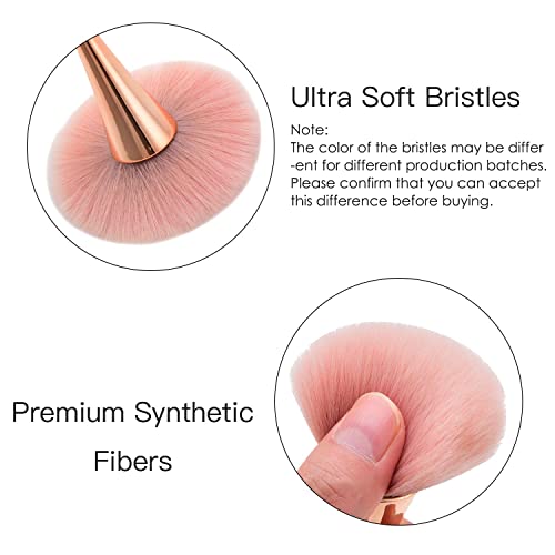 Jutoe 2-Piece Large Kabuki Makeup Brush Set - Fluffy Powder & Bronzer Brush