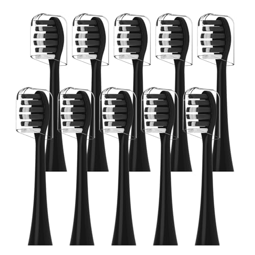 Gleem Electric Toothbrush Replacement Heads - Black, 10 Count