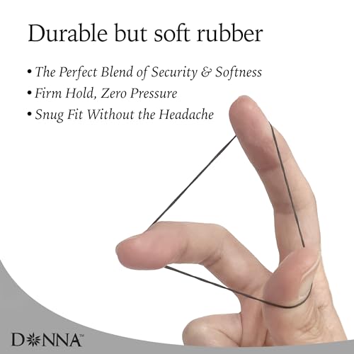 DONNA 300PCS Small Black Rubber Bands - Strong Elastic Hair Ties