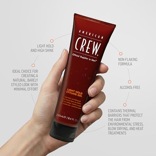 American Crew Men's Light Hold Low Shine Hair Gel - 8.4 Fl Oz, Moisturizing & Frizz Control