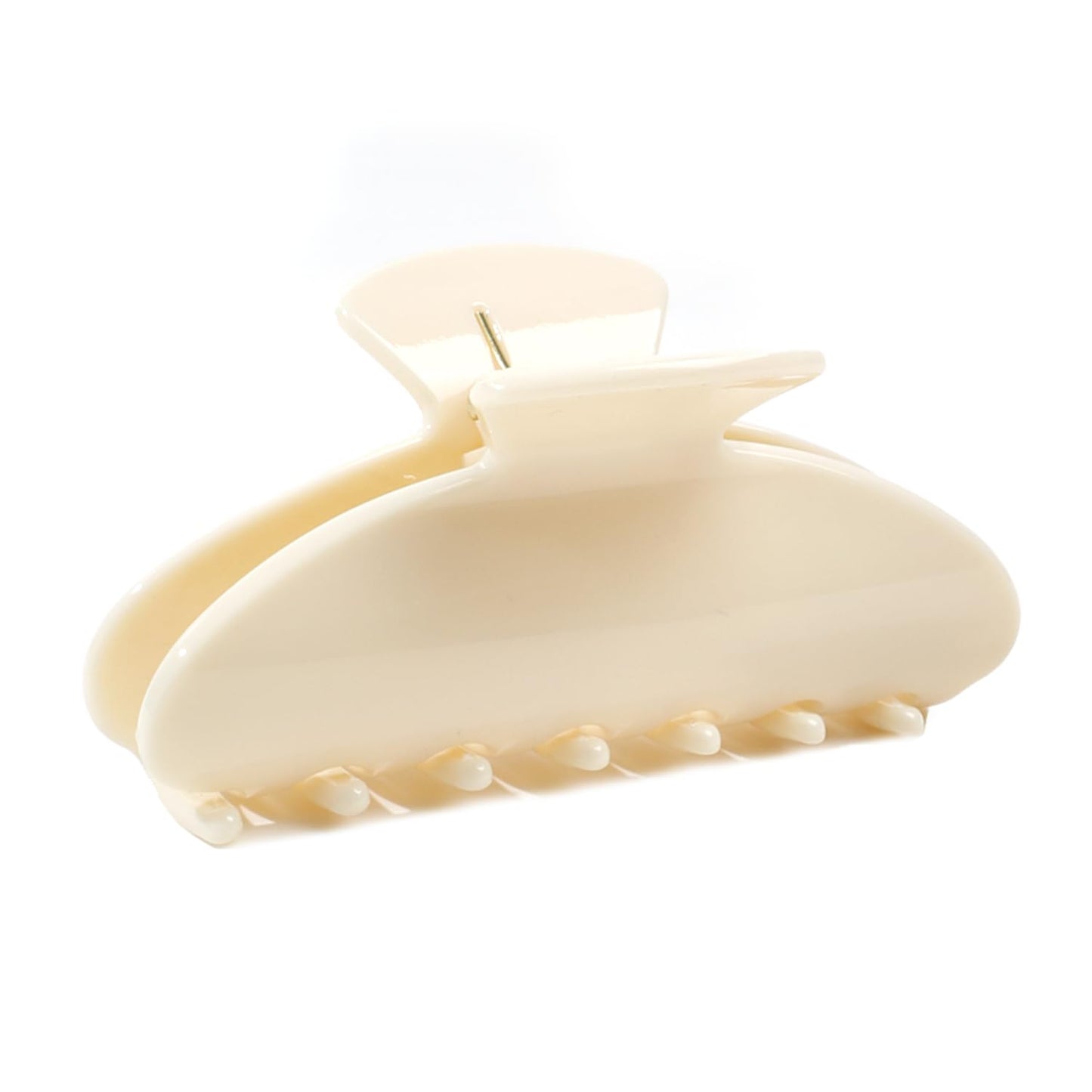Cloud White Hair Claw Clip - Strong Hold for Thick or Thin Hair | 4.1 Inch Premium PC Material + 2 Black Satin Scrunchies