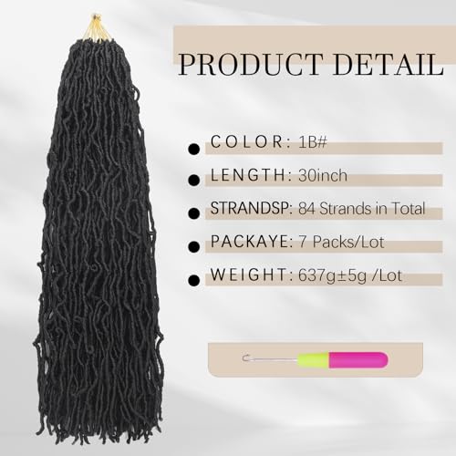 DACAI XIU 30 Inch Faux Locs Crochet Hair - Pre-Looped Synthetic Goddess Locs