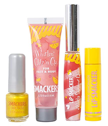 Lip Smacker Pink Lemonade Glam Bag Makeup Set for Girls - 4-Piece Collection