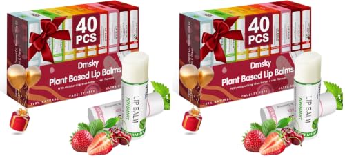80 Count Natural Lip Balm Variety Pack - 10 Flavors for Moisturizing