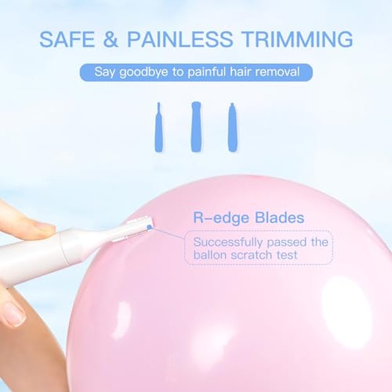 HEBECA Nose Hair Trimmer for Women and Men, 3-in-1 Electric Facial Hair Removal Rechargeable Portble Waterproof Face Shaver Razor for Nose Ear Eyebrow Peach-Fuzz Lips Chin FT3001
