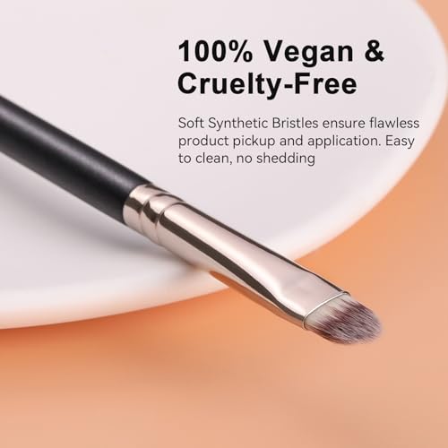 TEOYALL Round Flat Concealer Brush - Synthetic Precise Spot Coverage Tool