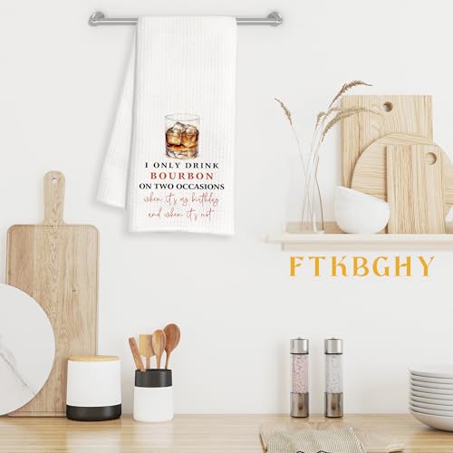 Funny Bourbon Kitchen Towels | Gifts for Whiskey Lovers | 16x24 Inch