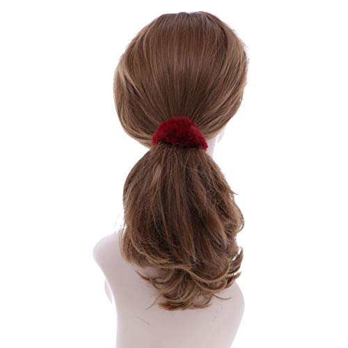 Set of 6 Faux Fur Scrunchies - Hot Pink, Burgundy, Royal