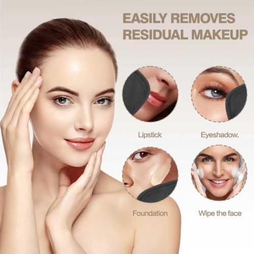 Puomue 12-Pack Microfiber Makeup Remover Cloths - Soft & Reusable