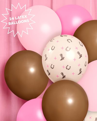 24 Pack Cowgirl Balloons - Western Rodeo Party Decor