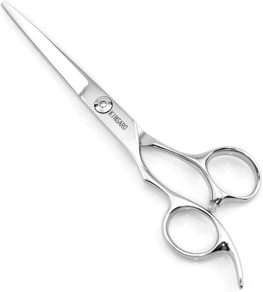 Professional Hair Cutting Scissors - 5.5" Barber Shears with 440C Convex Blades | Silvery Finish for Home or Salon Use