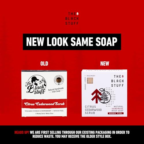 The Black Stuff All Natural Bar Soap for Men - Citrus Cedarwood Scrub