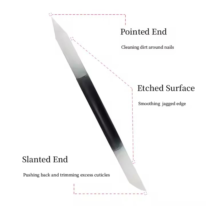 Glass Nail File Set with Cuticle Pusher & Buffer – Manicure Tools for Nails & Pedicure