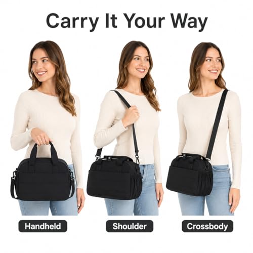 Stylish Quilted Lunch Bag for Women - Insulated Tote with Shoulder Strap