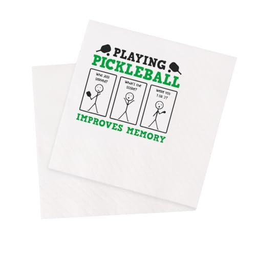 Funny Pickleball Quote Cocktail Napkins - 50 Two-Ply Disposable Napkins