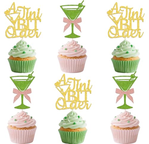 A Tini Bit Older Cupcake Toppers - 24 Pcs Gold Glitter Picks