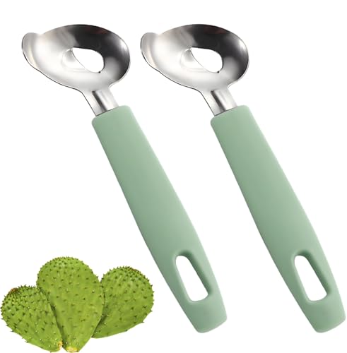 Cactus Peeler Tool Set - 2 Mint Green Stainless Steel Peelers for Nopales Prep
