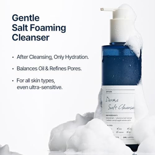 ABPHARM Derma Salt Foaming Cleanser for Sensitive Skin - Vegan Hydrating Facial Wash