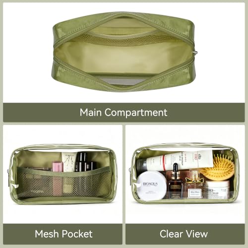 2-Piece Clear Makeup Bag Set - Waterproof PVC Travel Toiletry Organizer